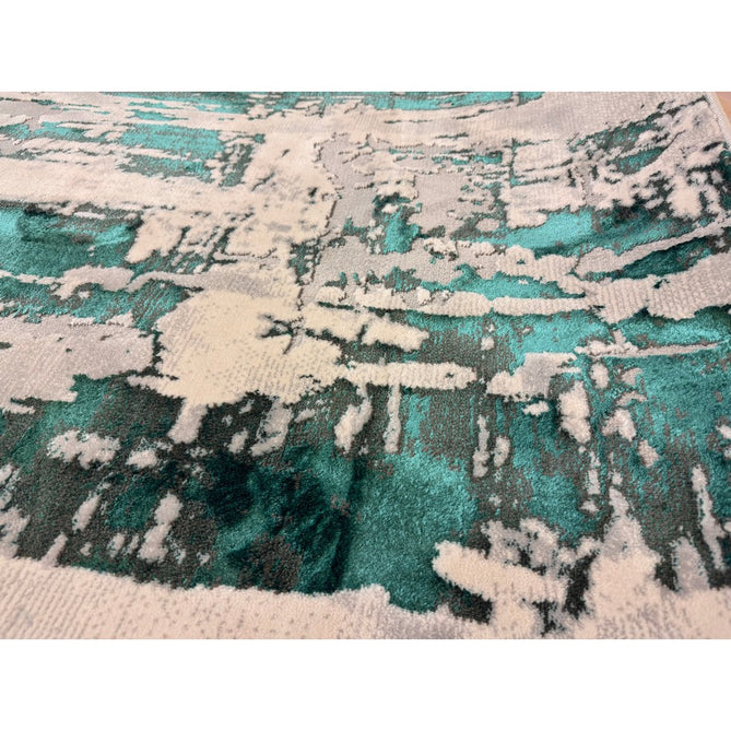 Apollo GR579 Modern Abstract Distressed Metallic Shimmer High-Density Textured Flat Pile Grey/Green/Cream Rug-Think Rugs-Rug Love - The Most Loved Rug Store