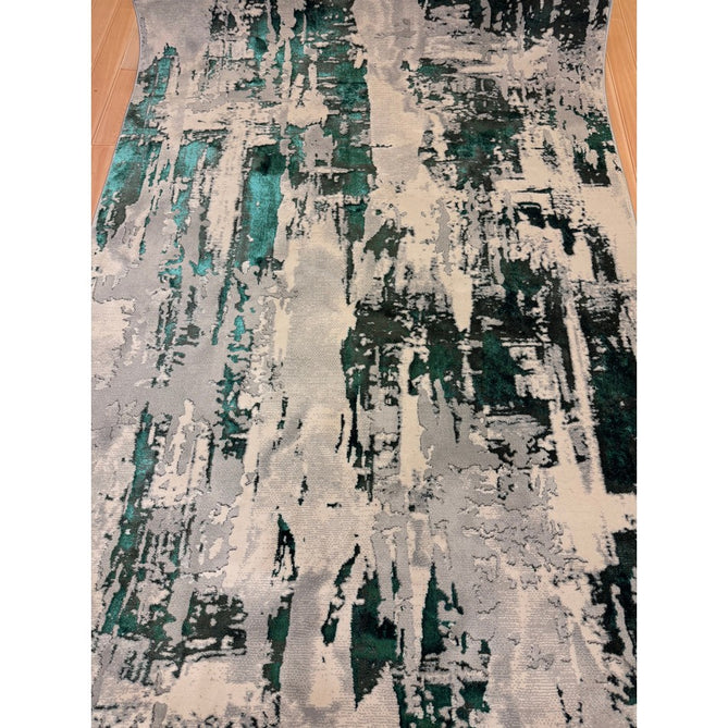 Apollo GR579 Modern Abstract Distressed Metallic Shimmer High-Density Textured Flat Pile Grey/Green/Cream Rug-Think Rugs-Rug Love - The Most Loved Rug Store