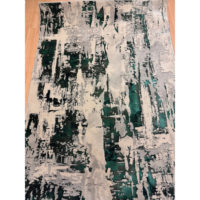 Apollo GR579 Modern Abstract Distressed Metallic Shimmer High-Density Textured Flat Pile Grey/Green/Cream Rug-Think Rugs-Rug Love - The Most Loved Rug Store