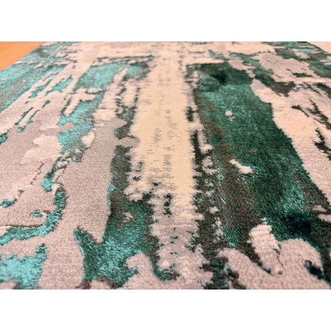 Apollo GR579 Modern Abstract Distressed Metallic Shimmer High-Density Textured Flat Pile Grey/Green/Cream Rug-Think Rugs-Rug Love - The Most Loved Rug Store