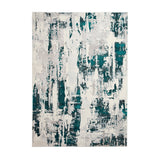 Apollo GR579 Modern Abstract Distressed Metallic Shimmer High-Density Textured Low Profile Short-Pile Grey/Green/Cream Rug