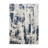 Apollo GR579 Modern Abstract Distressed Metallic Shimmer High-Density Textured Low Profile Short-Pile Grey/Navy/Cream Rug