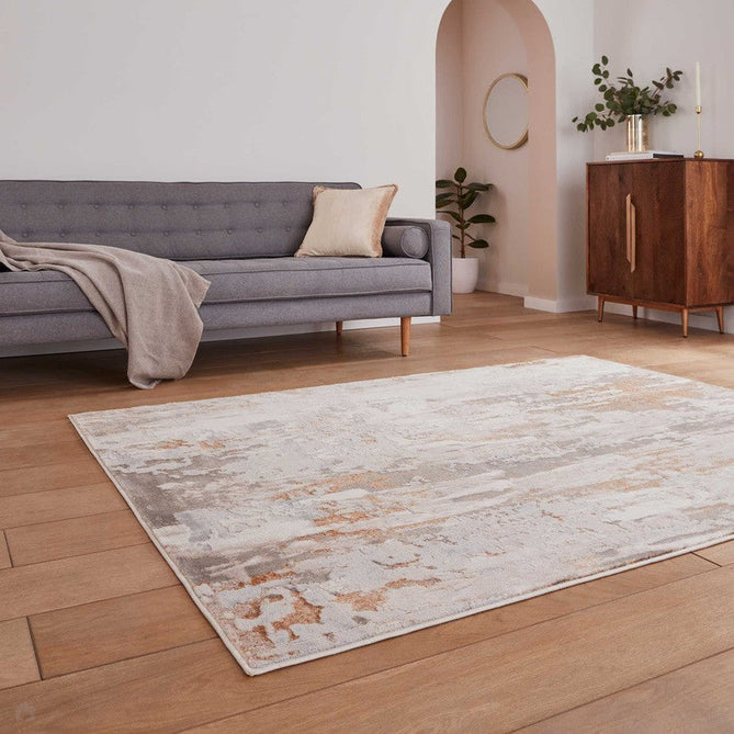 Apollo GR580 Modern Abstract Distressed Metallic Shimmer High-Density Textured Flat Pile Beige/Grey/Bronze/Terra/Brown/Cream Rug-Think Rugs-Rug Love - The Most Loved Rug Store