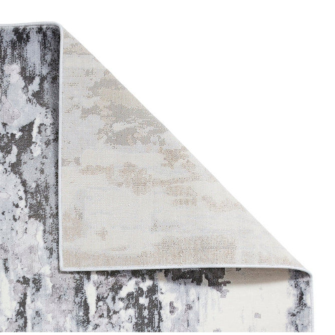 Apollo GR580 Modern Abstract Distressed Metallic Shimmer High-Density Textured Flat Pile Grey/Cream Rug-Think Rugs-Rug Love - The Most Loved Rug Store