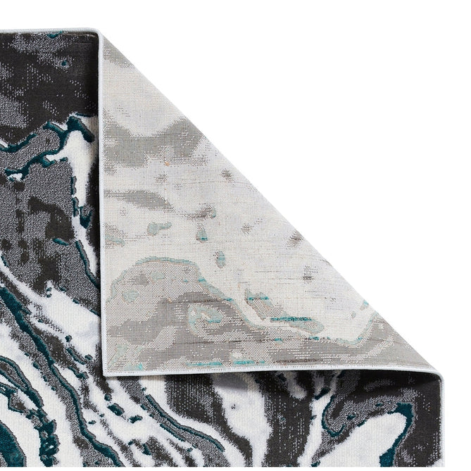 Apollo GR584 Modern Abstract Distressed Marble Metallic Shimmer High-Density Textured Flat Pile Grey/Green/Cream Rug-Think Rugs-Rug Love - The Most Loved Rug Store