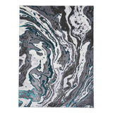 Apollo GR584 Modern Abstract Distressed Marble Metallic Shimmer High-Density Textured Low Profile Short-Pile Grey/Green/Cream Rug