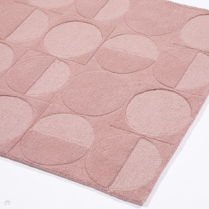 Arabella Modern Geometric 3D Hand-Carved Hi-Low Textured Wool Mauve Pink Rug-Esselle Rugs-Rug Love - The Most Loved Rug Store