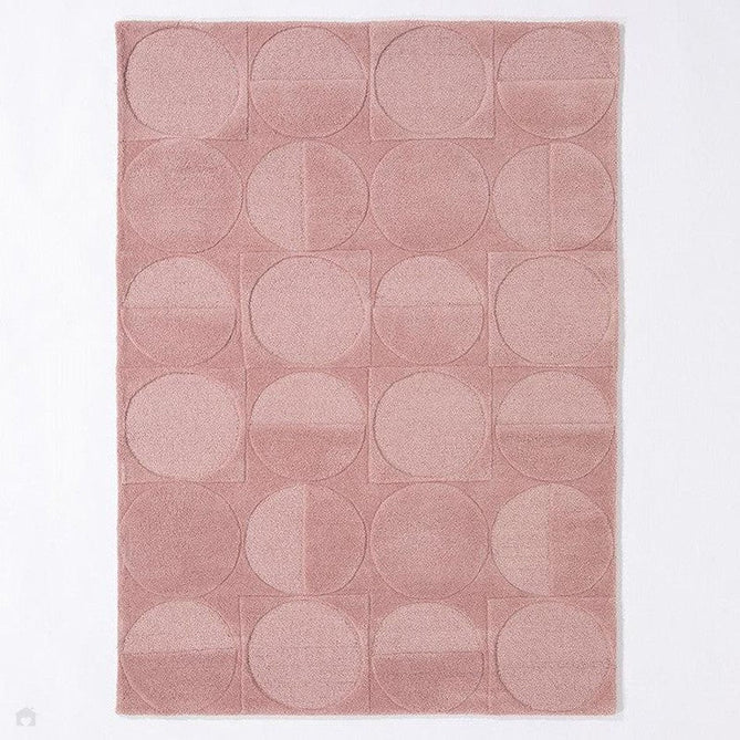 Arabella Modern Geometric 3D Hand-Carved Hi-Low Textured Wool Mauve Pink Rug-Esselle Rugs-Rug Love - The Most Loved Rug Store