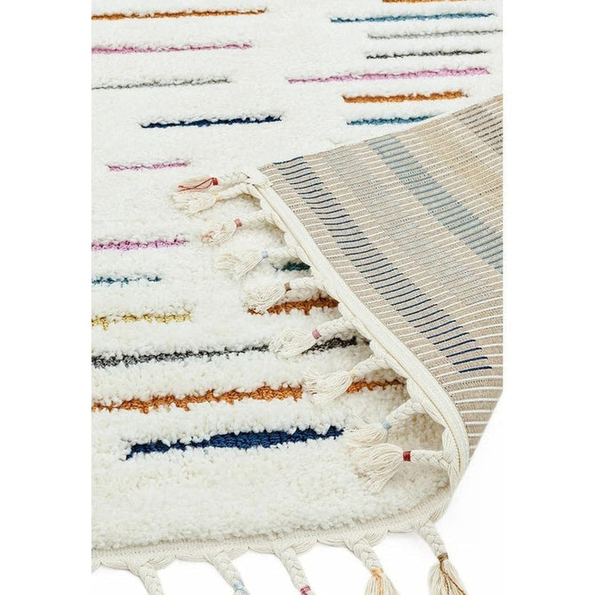 Buy Asiatic Carpets Ariana AR03 Harmony Modern Moroccan Berber Textured Hi-Low Cut+Loop Pile Soft Plush Boho Shaggy Cream/Multicolour Rug Lowest Price | Rug Love