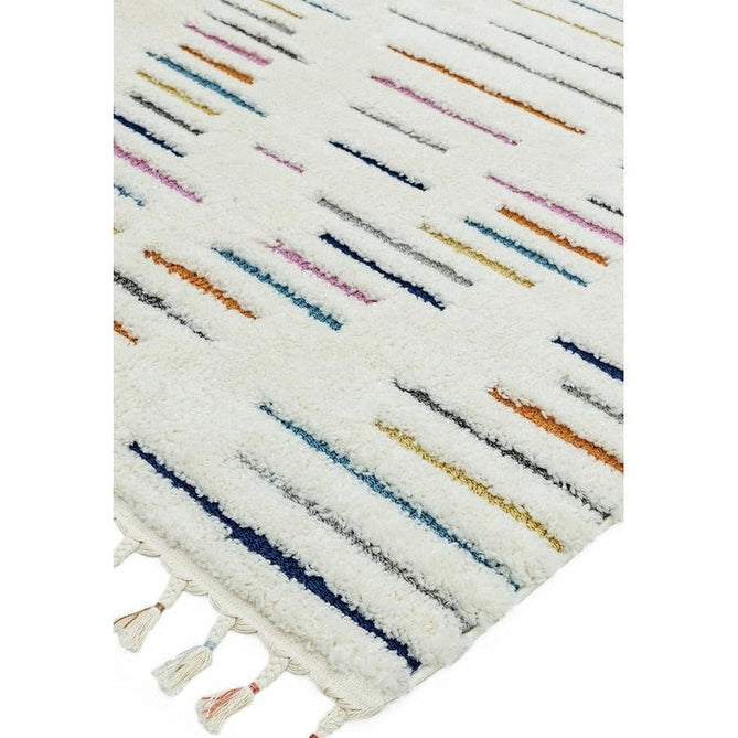 Buy Asiatic Carpets Ariana AR03 Harmony Modern Moroccan Berber Textured Hi-Low Cut+Loop Pile Soft Plush Boho Shaggy Cream/Multicolour Rug Lowest Price | Rug Love