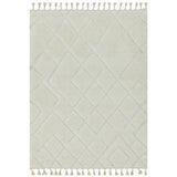 Ariana AR04 Vanilla Modern Moroccan Berber Textured Hi-Low Cut+Loop Pile Soft Plush Boho Shaggy Cream Rug