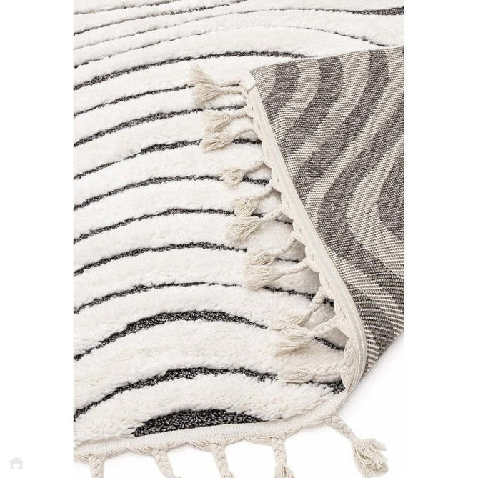 Buy Asiatic Carpets Ariana AR10 Ripple Modern Moroccan Berber Textured Hi-Low Cut+Loop Pile Soft Plush Boho Shaggy Cream/Grey Rug Lowest Price | Rug Love