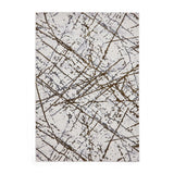 Artemis B8403A Modern Abstract Marble Metallic Shimmer Textured High-Density Soft-Touch Silver/Gold/Cream Rug