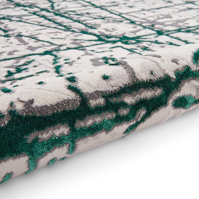 Artemis B8403A Modern Abstract Marble Metallic Shimmer Textured High-Density Soft-Touch Silver/Green/Cream Rug-Think Rugs-Rug Love - The Most Loved Rug Store