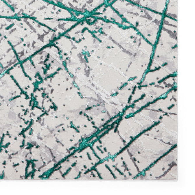 Artemis B8403A Modern Abstract Marble Metallic Shimmer Textured High-Density Soft-Touch Silver/Green/Cream Rug-Think Rugs-Rug Love - The Most Loved Rug Store