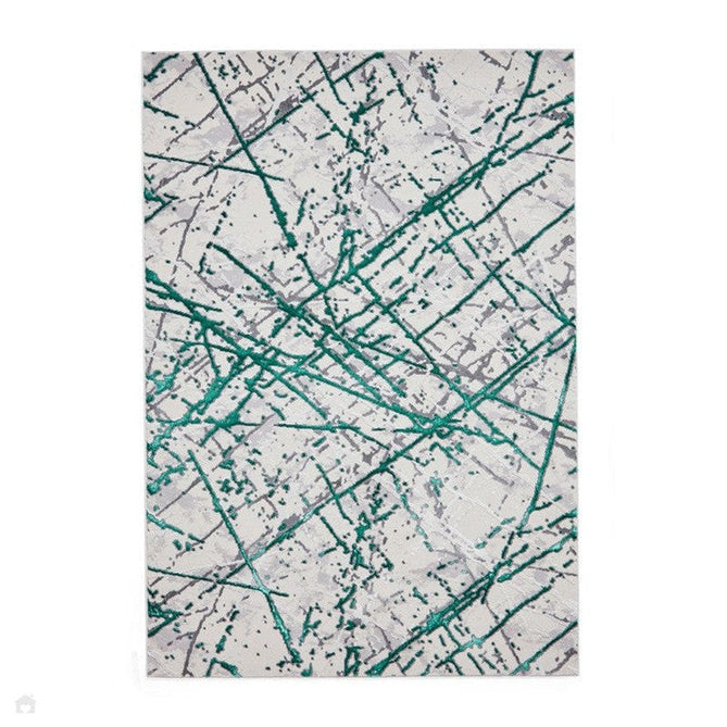 Artemis B8403A Modern Abstract Marble Metallic Shimmer Textured High-Density Soft-Touch Silver/Green/Cream Rug-Think Rugs-Rug Love - The Most Loved Rug Store