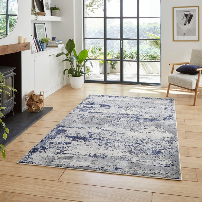 Artemis B9289A Modern Abstract Marbled Metallic Shimmer Textured High-Density Soft-Touch Grey/Blue/Cream Rug-Think Rugs-Rug Love - The Most Loved Rug Store