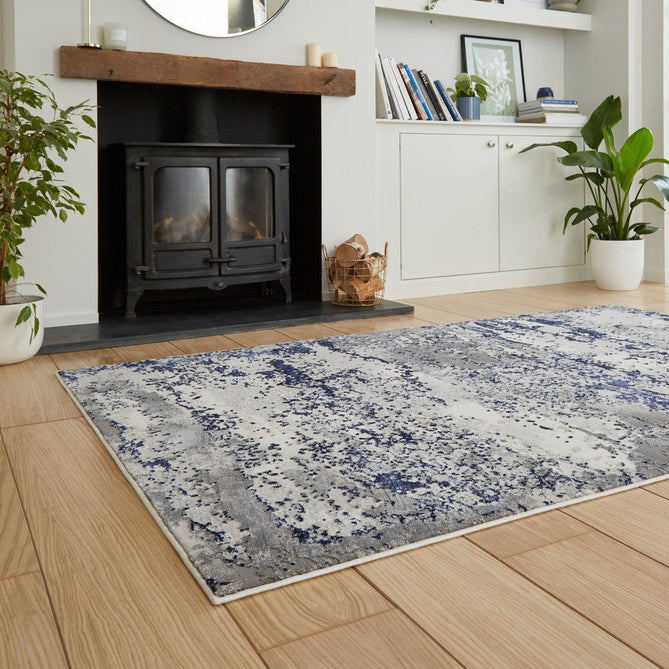 Artemis B9289A Modern Abstract Marbled Metallic Shimmer Textured High-Density Soft-Touch Grey/Blue/Cream Rug-Think Rugs-Rug Love - The Most Loved Rug Store