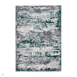 Artemis B9289A Modern Abstract Marbled Metallic Shimmer Textured High-Density Soft-Touch Grey/Green/Cream Rug 120 x 170 cm