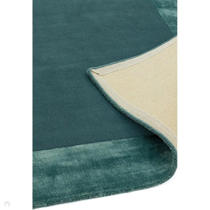 Ascot Modern Plain Hand-Woven Wool Centred Loop Pile Metallic Shimmer Wide Edged Viscose Border Aqua Blue Rug-Asiatic Carpets-Rug Love - The Most Loved Rug Store