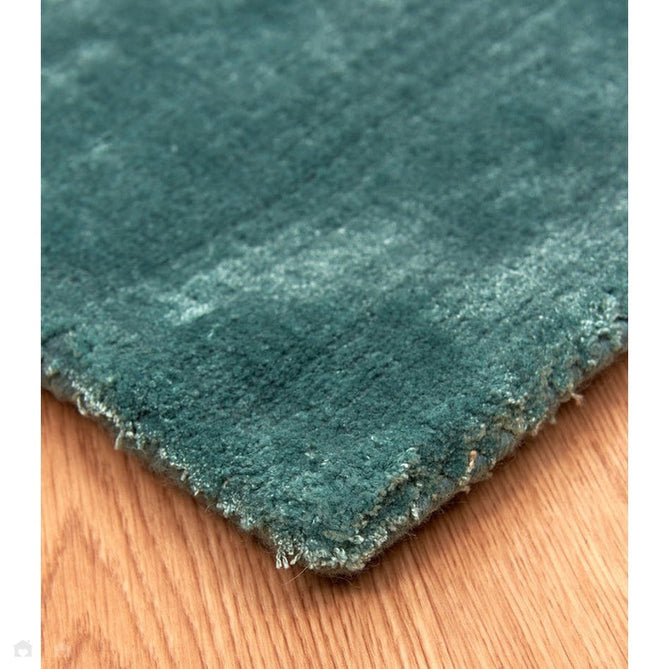 Ascot Modern Plain Hand-Woven Wool Centred Loop Pile Metallic Shimmer Wide Edged Viscose Border Aqua Blue Rug-Asiatic Carpets-Rug Love - The Most Loved Rug Store