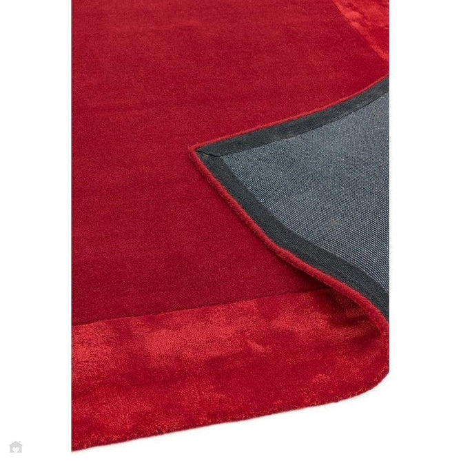 Ascot Modern Plain Hand-Woven Wool Centred Loop Pile Metallic Shimmer Wide Viscose Border Red Rug-Asiatic Carpets-Rug Love - The Most Loved Rug Store