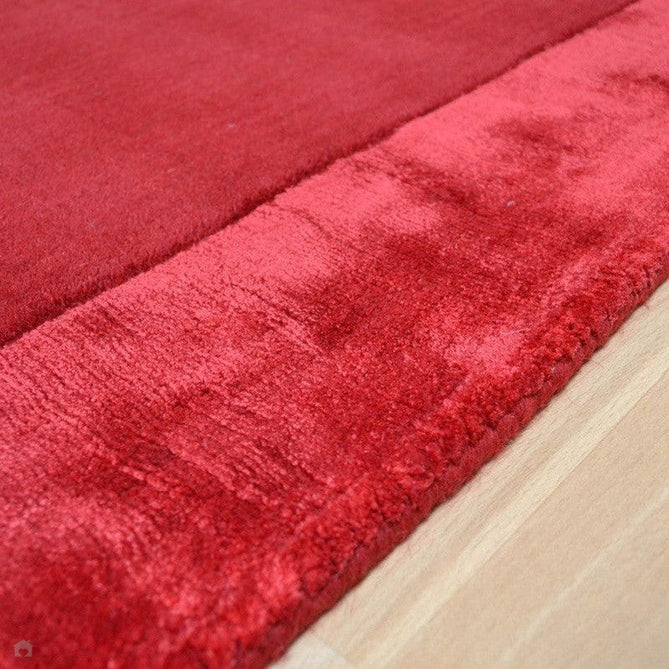 Ascot Modern Plain Hand-Woven Wool Centred Loop Pile Metallic Shimmer Wide Viscose Border Red Rug-Asiatic Carpets-Rug Love - The Most Loved Rug Store