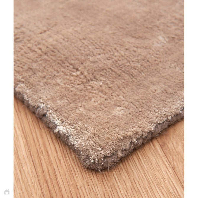 Ascot Modern Plain Hand-Woven Wool Centred Loop Pile Metallic Shimmer Wide Viscose Border Sand Rug-Asiatic Carpets-Rug Love - The Most Loved Rug Store