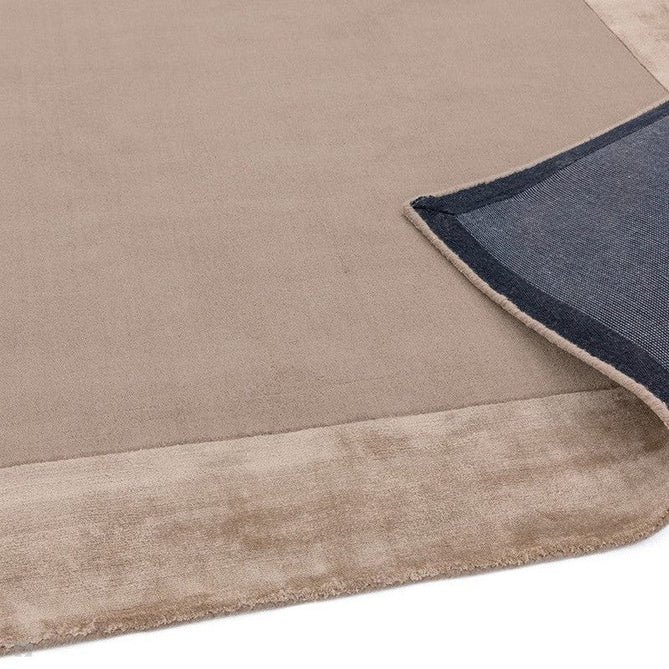 Ascot Modern Plain Hand-Woven Wool Centred Loop Pile Metallic Shimmer Wide Viscose Border Sand Rug-Asiatic Carpets-Rug Love - The Most Loved Rug Store