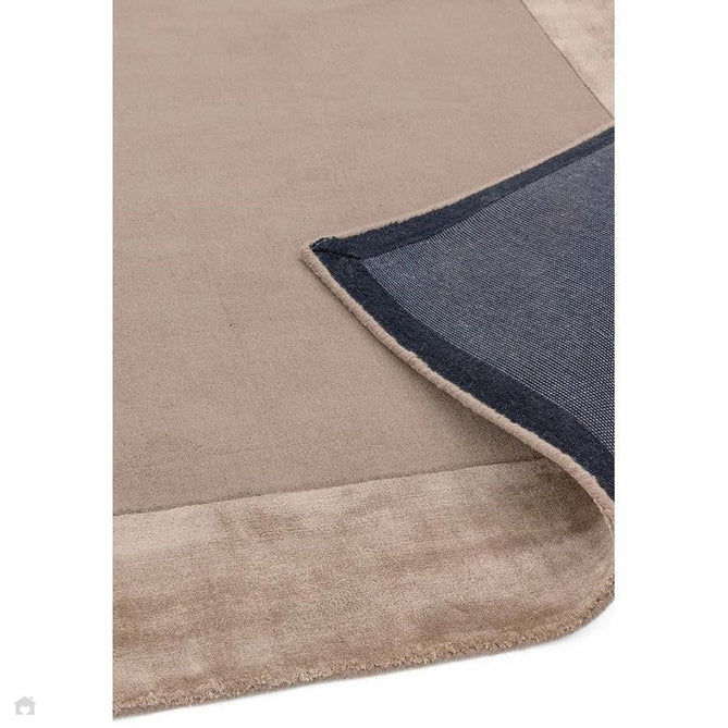 Ascot Modern Plain Hand-Woven Wool Centred Loop Pile Metallic Shimmer Wide Viscose Border Sand Rug-Asiatic Carpets-Rug Love - The Most Loved Rug Store