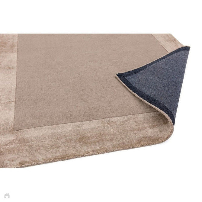 Ascot Modern Plain Hand-Woven Wool Centred Loop Pile Metallic Shimmer Wide Viscose Border Sand Rug-Asiatic Carpets-Rug Love - The Most Loved Rug Store