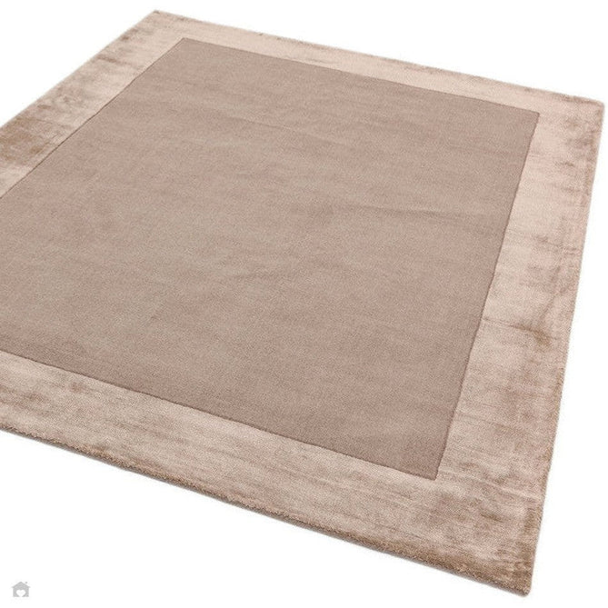 Ascot Modern Plain Hand-Woven Wool Centred Loop Pile Metallic Shimmer Wide Viscose Border Sand Rug-Asiatic Carpets-Rug Love - The Most Loved Rug Store