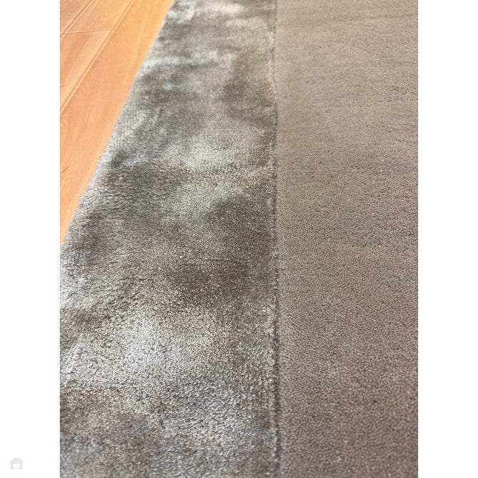 Ascot Modern Plain Hand-Woven Wool Centred Loop Pile Metallic Shimmer Wide Viscose Border Silver Rug-Asiatic Carpets-Rug Love - The Most Loved Rug Store