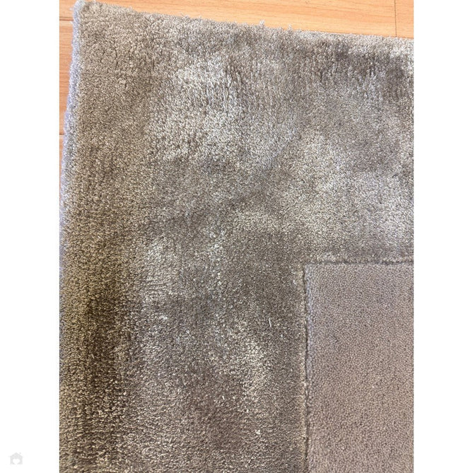 Ascot Modern Plain Hand-Woven Wool Centred Loop Pile Metallic Shimmer Wide Viscose Border Silver Rug-Asiatic Carpets-Rug Love - The Most Loved Rug Store