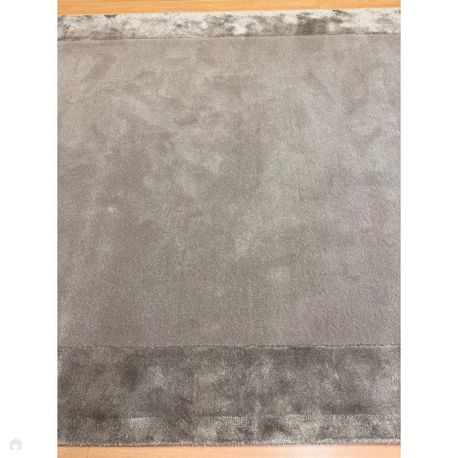 Ascot Modern Plain Hand-Woven Wool Centred Loop Pile Metallic Shimmer Wide Viscose Border Silver Rug-Asiatic Carpets-Rug Love - The Most Loved Rug Store