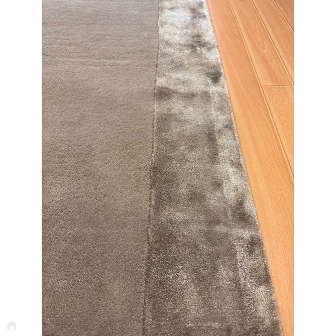 Ascot Modern Plain Hand-Woven Wool Centred Loop Pile Metallic Shimmer Wide Viscose Border Silver Rug-Asiatic Carpets-Rug Love - The Most Loved Rug Store