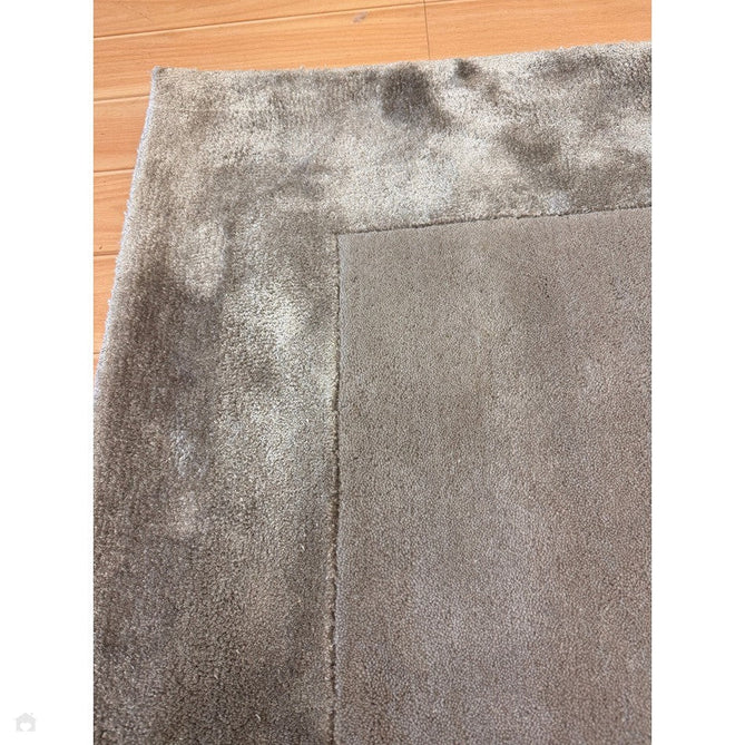 Ascot Modern Plain Hand-Woven Wool Centred Loop Pile Metallic Shimmer Wide Viscose Border Silver Rug-Asiatic Carpets-Rug Love - The Most Loved Rug Store