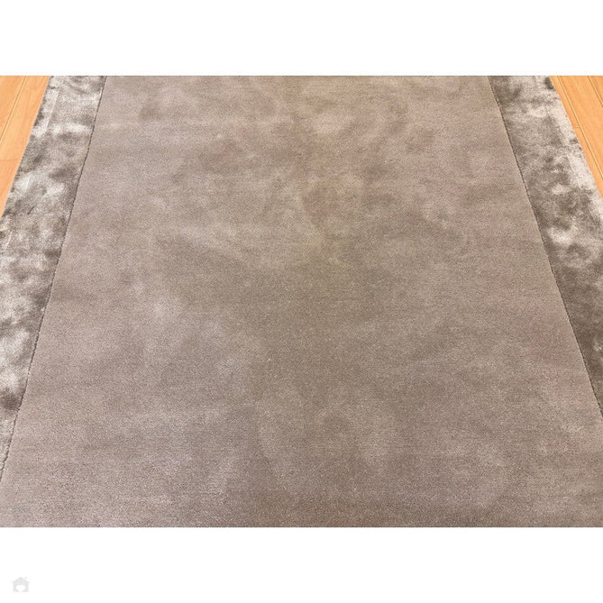 Ascot Modern Plain Hand-Woven Wool Centred Loop Pile Metallic Shimmer Wide Viscose Border Silver Rug-Asiatic Carpets-Rug Love - The Most Loved Rug Store