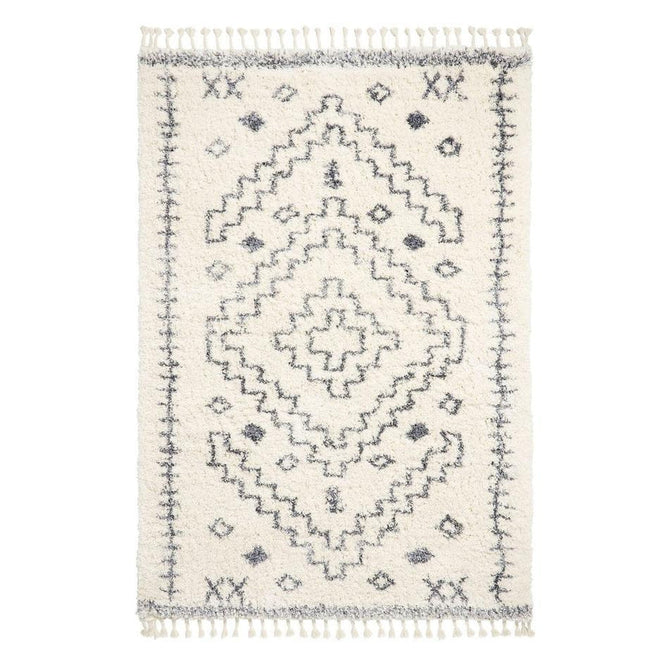 Aspen 1537 Modern Moroccan Berber Soft Plush Boho Shaggy Tassel Ivory/Grey Rug-Think Rugs-Rug Love - The Most Loved Rug Store