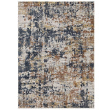 Astro 4153 X Modern Abstract Distressed Soft-Touch Woven Textured Polyester Low Profile Short Pile Multicolour Rug