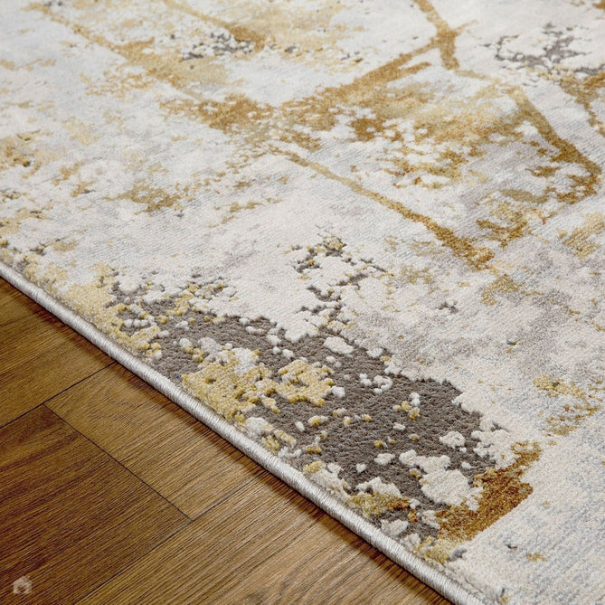 Astro 7150 J Modern Abstract Distressed Soft-Touch Woven Textured Polyester Flatweave Mustard/Grey/Cream Rug-Oriental Weavers-Rug Love - The Most Loved Rug Store