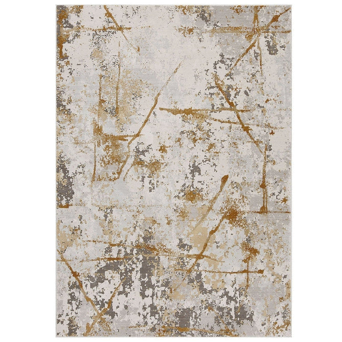 Astro 7150 J Modern Abstract Distressed Soft-Touch Woven Textured Polyester Flatweave Mustard/Grey/Cream Rug-Oriental Weavers-Rug Love - The Most Loved Rug Store