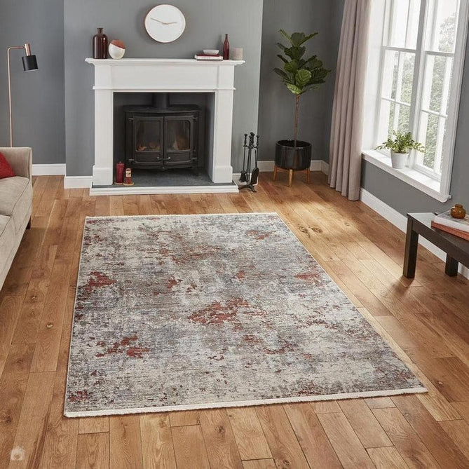 Athena 18597 Traditional Abstract Vintage Distressed Grey/Terracotta Rug-Think Rugs-Rug Love - The Most Loved Rug Store