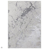 Aurora AU03 Solar Modern Abstract Distressed Marbled Metallic Shimmer Textured High-Density Soft Smooth Flat-Pile Silver/Beige/Grey/Cream Rug