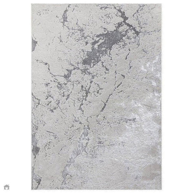 Aurora AU03 Solar Modern Abstract Distressed Marbled Metallic Shimmer Textured High-Density Soft Smooth Low Profile Short-Pile Silver/Beige/Grey/Cream Rug 120 x 170 cm-Shop Returns-Rug Love - The Most Loved Rug Store