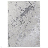 Aurora AU03 Solar Modern Abstract Distressed Marbled Metallic Shimmer Textured High-Density Soft Smooth Low Profile Short-Pile Silver/Beige/Grey/Cream Rug 120 x 170 cm