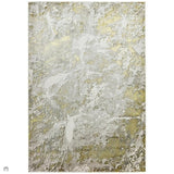 Aurora AU06 Lustre Modern Abstract Distressed Marbled Metallic Shimmer Textured High-Density Soft Smooth Flat-Pile Beige/Gold/Silver/Cream Rug