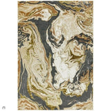 Aurora AU08 Marble Modern Abstract Distressed Marbled Metallic Shimmer Textured High-Density Soft Smooth Flat-Pile Beige/Gold/Grey/Bronze/Cream/Black Rug