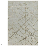 Aurora AU13 Mica Modern Abstract Distressed Marbled Metallic Shimmer Textured High-Density Soft Smooth Flat-Pile Beige/Brown/Champagne Rug