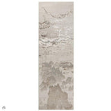 Aurora AU17 Linea Modern Abstract Distressed Marbled Metallic Shimmer Textured High-Density Soft Smooth Flat-Pile Beige/Bronze/Brown/Champagne Runner